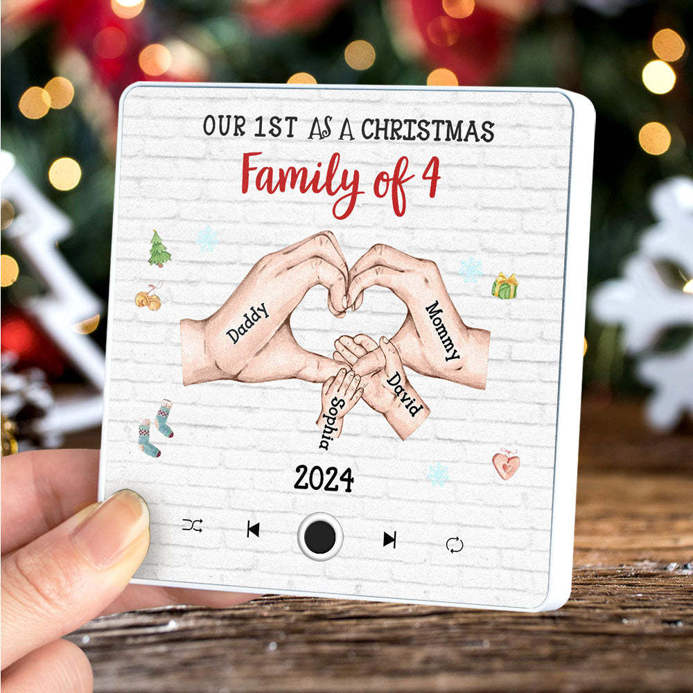 客製化卡通人物和名字冰箱貼紙客製化專輯音樂冰箱貼我們的第一個聖誕節家庭 - PhotoMoonLampTW