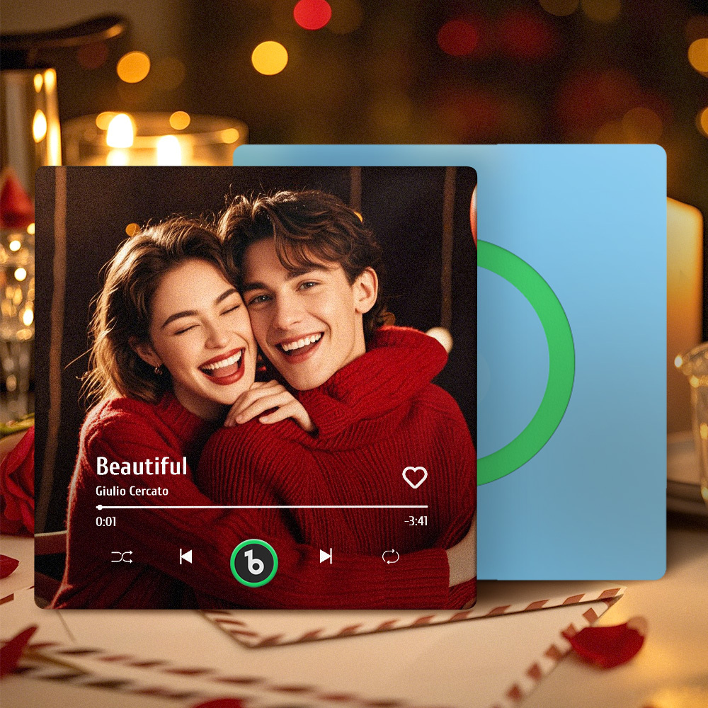 客製化音樂冰箱貼彩色相框專輯冰箱貼音樂牆照片貼紙可播放音樂樂章情侶禮物