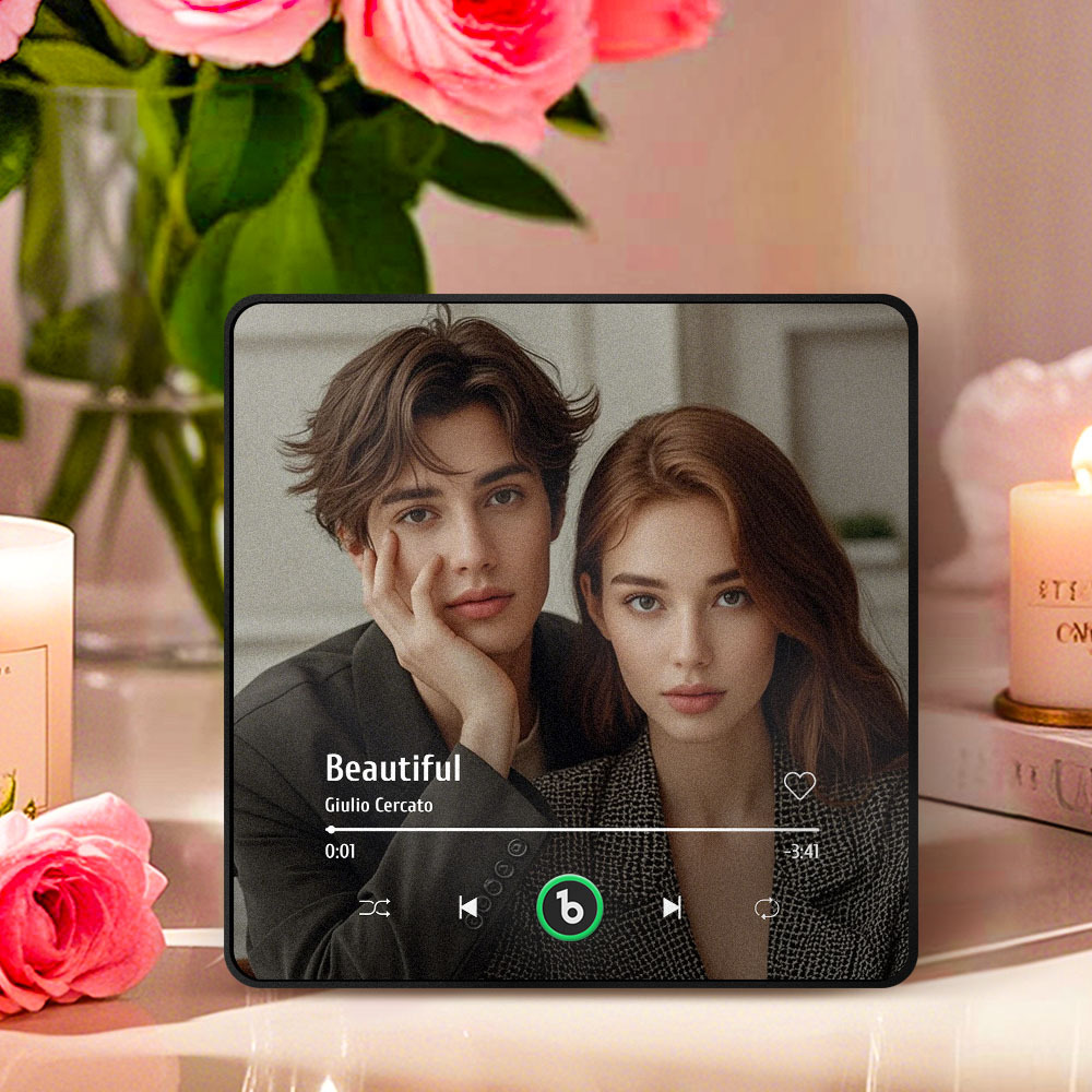 客製化音樂冰箱貼 愛心粉紅新款情人節限量版4.0升級版音樂牆貼相片貼紙無需手機即可播放音樂多種款式情侶禮物 - PhotoMoonLampTW