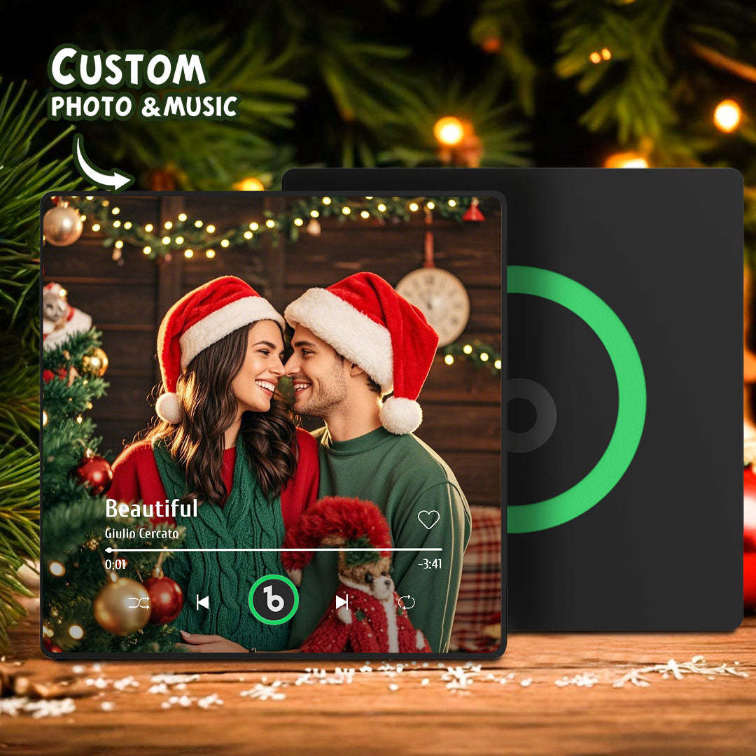 客製化音樂冰箱貼彩色相框專輯冰箱貼音樂牆照片貼紙可播放音樂樂章情侶禮物