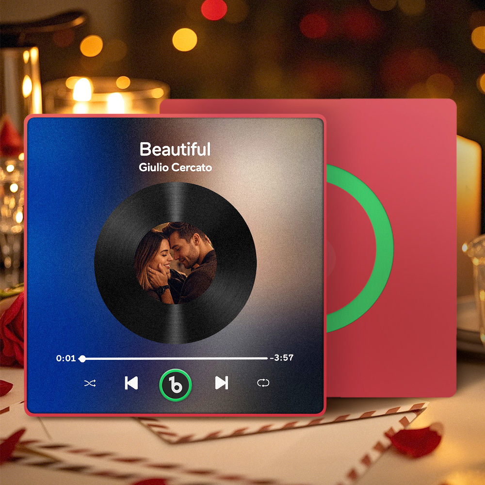 客製化音樂冰箱貼 彩色相框專輯冰箱貼 可播放歌曲 情人節禮物 - PhotoMoonLampTW