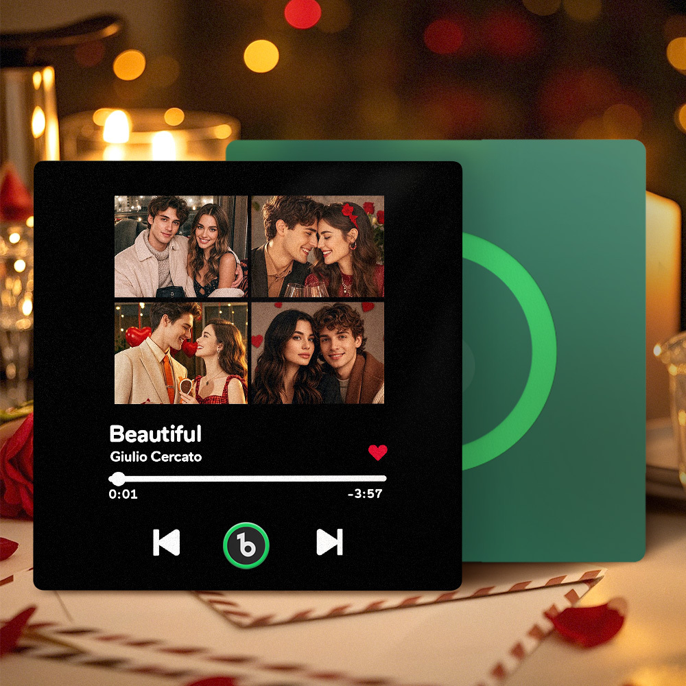 客製化音樂冰箱貼 4張照片彩色相簿冰箱貼 情人節禮物 - PhotoMoonLampTW