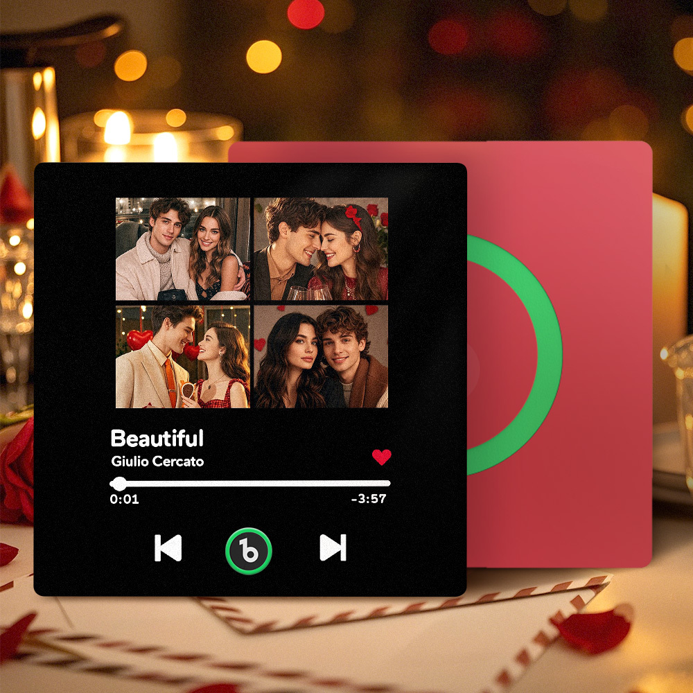 客製化音樂冰箱貼 4張照片彩色相簿冰箱貼 情人節禮物 - PhotoMoonLampTW