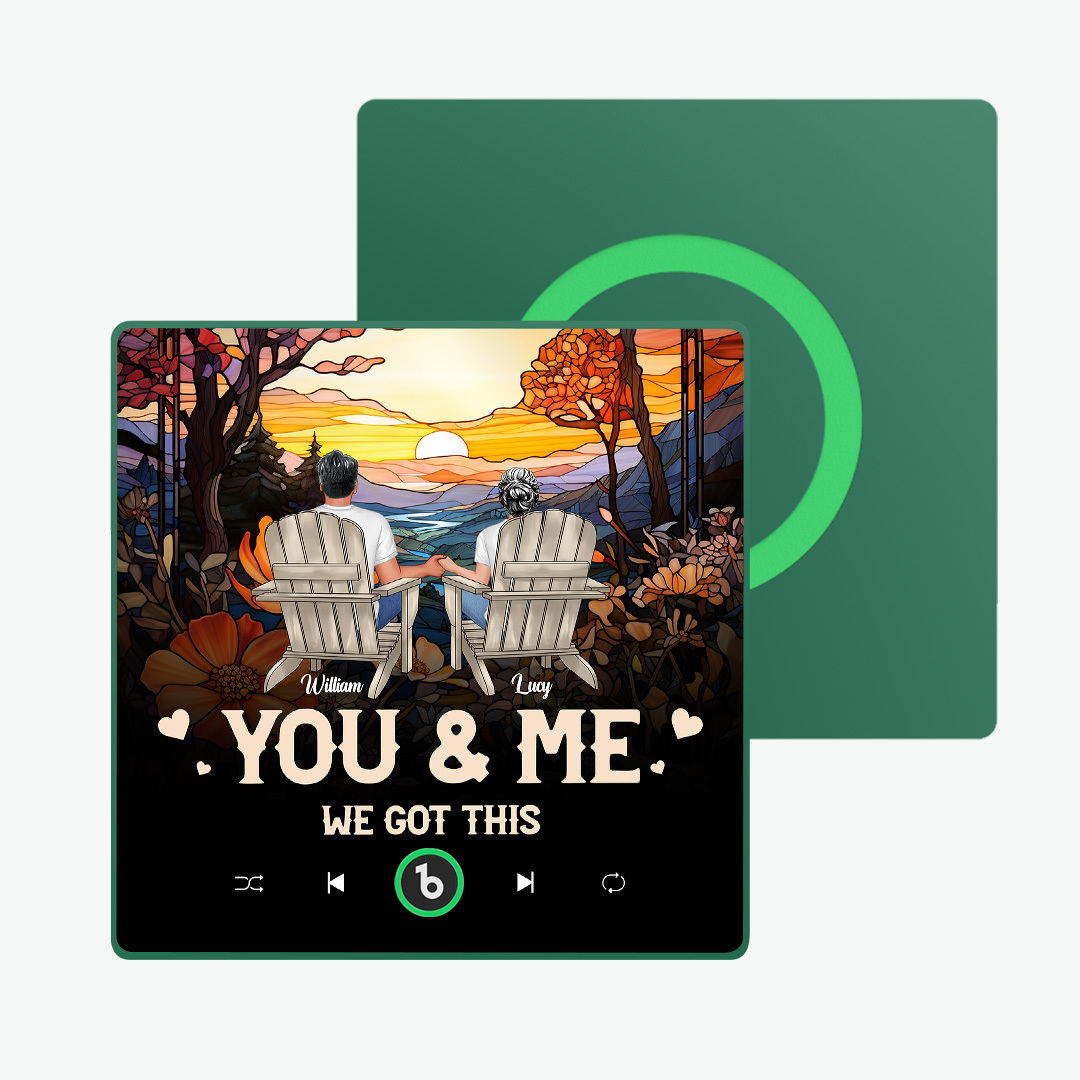 客製化音樂冰箱貼 彩色相框專輯冰箱貼 音樂牆貼 照片貼紙 客製化全家福 聖誕快樂 可播放歌曲 情侶禮物 - PhotoMoonLampTW