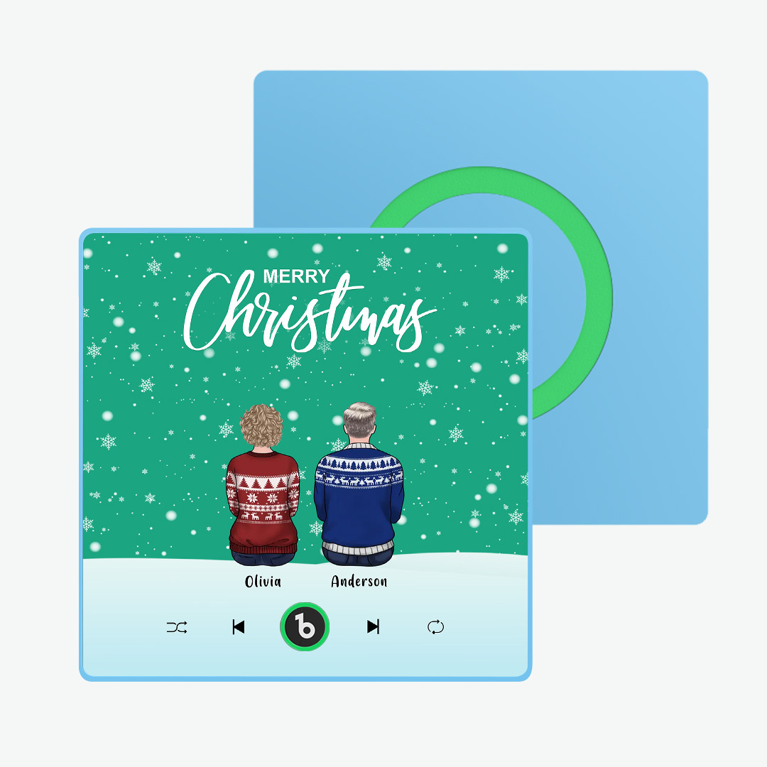 客製化音樂冰箱貼彩色相框專輯冰箱貼音樂牆貼照片貼紙客製化全家福聖誕快樂可播放歌曲聖誕禮物 - PhotoMoonLampTW