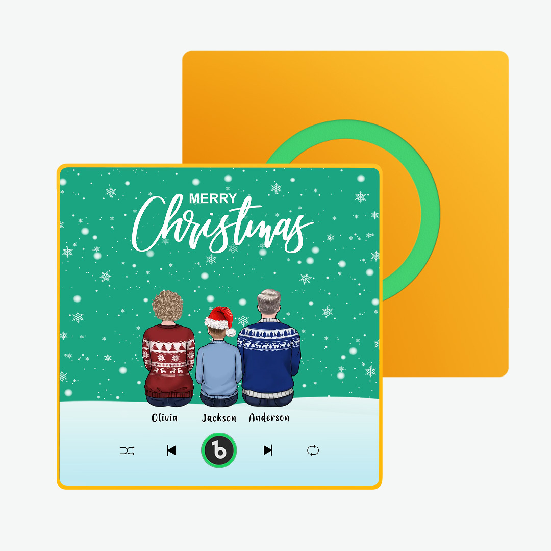 客製化音樂冰箱貼彩色相框專輯冰箱貼音樂牆貼照片貼紙客製化全家福聖誕快樂可播放歌曲聖誕禮物 - PhotoMoonLampTW