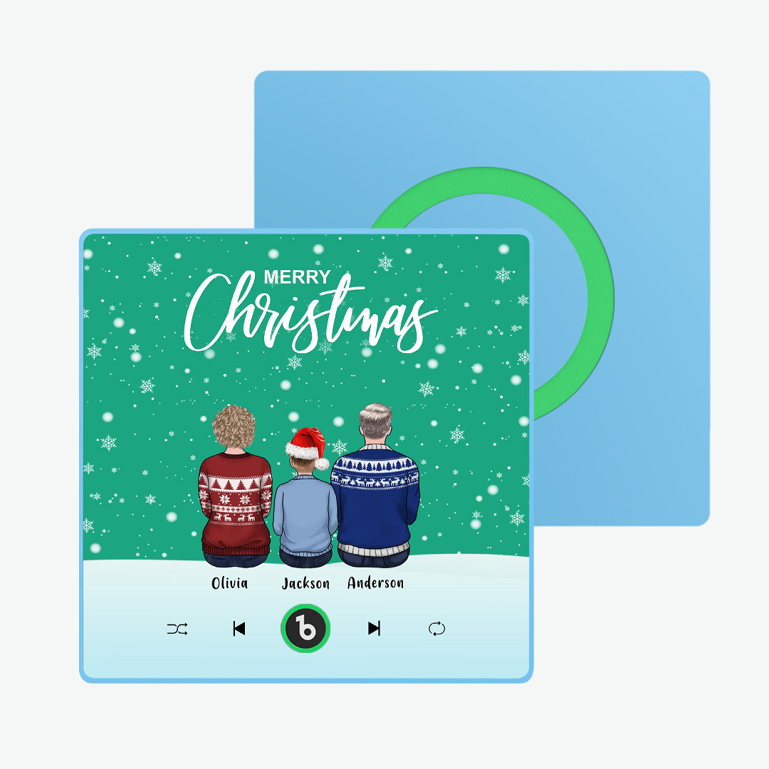 客製化音樂冰箱貼彩色相框專輯冰箱貼音樂牆貼照片貼紙客製化全家福聖誕快樂可播放歌曲聖誕禮物 - PhotoMoonLampTW