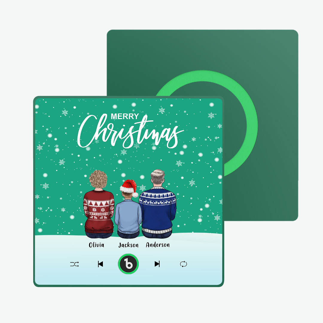 客製化音樂冰箱貼彩色相框專輯冰箱貼音樂牆貼照片貼紙客製化全家福聖誕快樂可播放歌曲聖誕禮物 - PhotoMoonLampTW