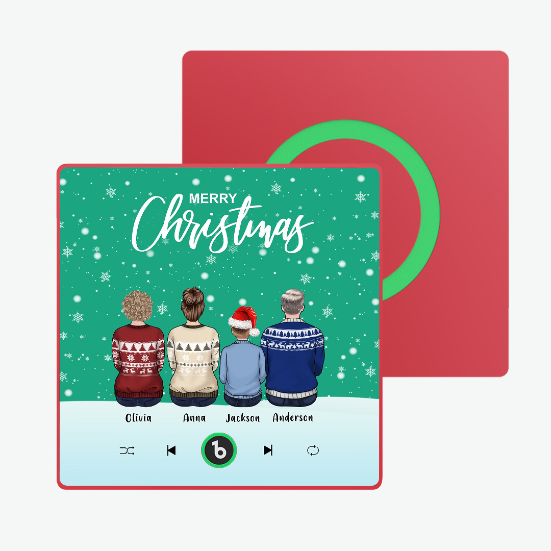 客製化音樂冰箱貼彩色相框專輯冰箱貼音樂牆貼照片貼紙客製化全家福聖誕快樂可播放歌曲聖誕禮物 - PhotoMoonLampTW