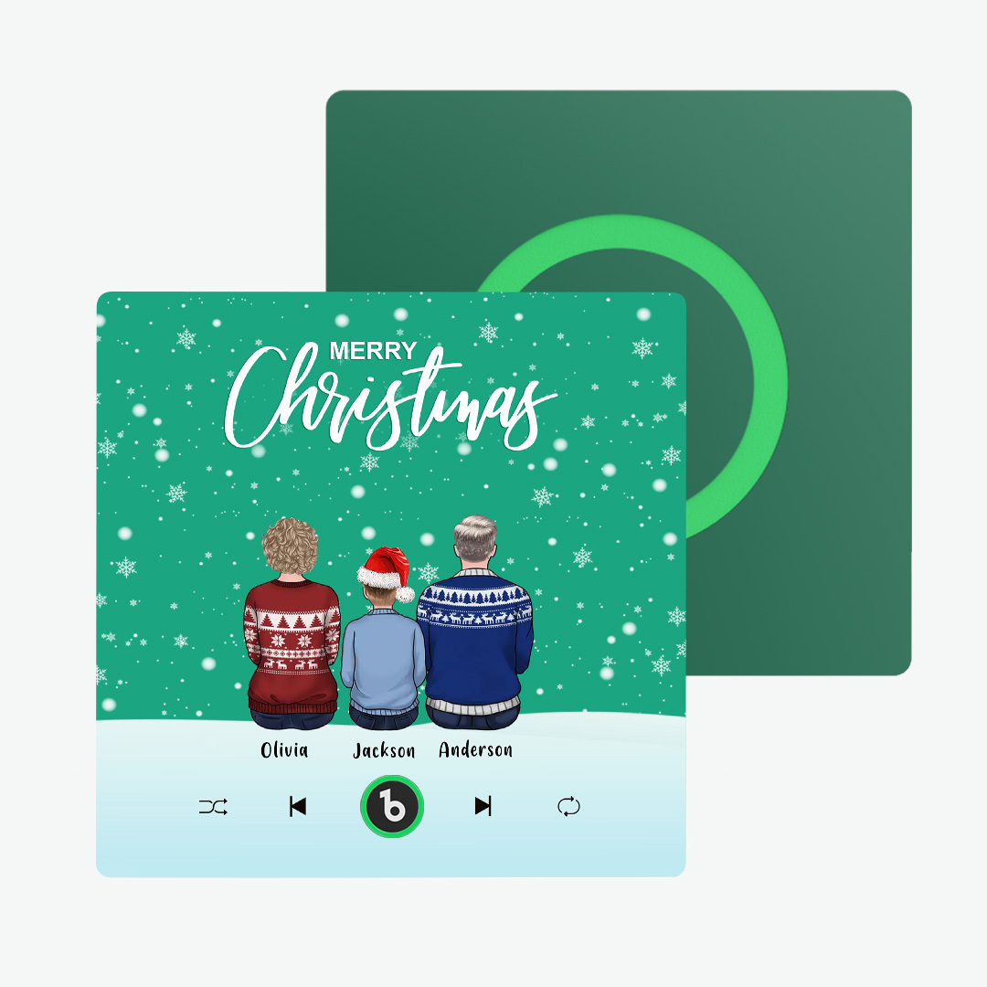 彩色相簿冰箱貼音樂牆貼照片貼紙客製化全家福聖誕快樂可播放歌曲聖誕禮物 - PhotoMoonLampTW