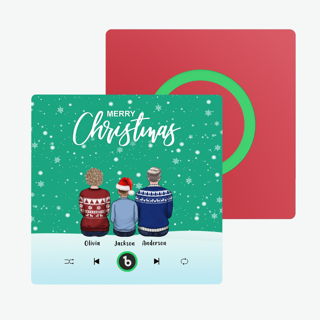 彩色相簿冰箱貼音樂牆貼照片貼紙客製化全家福聖誕快樂可播放歌曲聖誕禮物 - PhotoMoonLampTW
