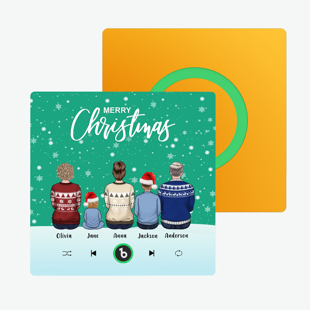 彩色相簿冰箱貼音樂牆貼照片貼紙客製化全家福聖誕快樂可播放歌曲聖誕禮物 - PhotoMoonLampTW