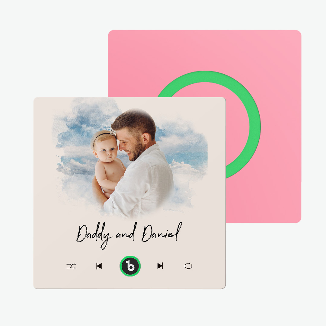 客製化紫水晶色音樂冰箱貼,全新4.0升級版音樂牆貼,無需手機即可播放音樂,多種款式,情侶禮物 - PhotoMoonLampTW