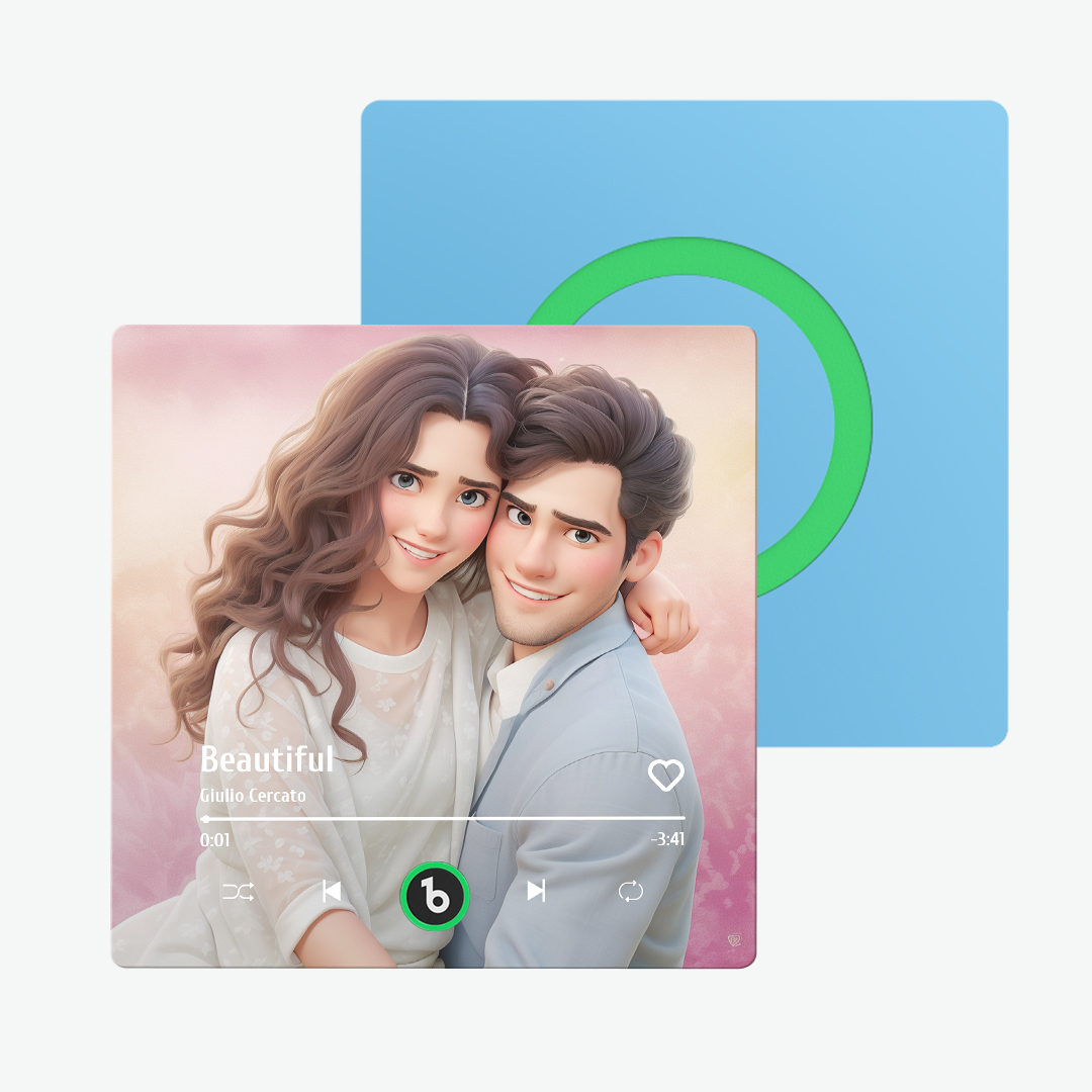 客製化卡通情侶冰箱貼貼紙 送給她的禮物 - PhotoMoonLampTW