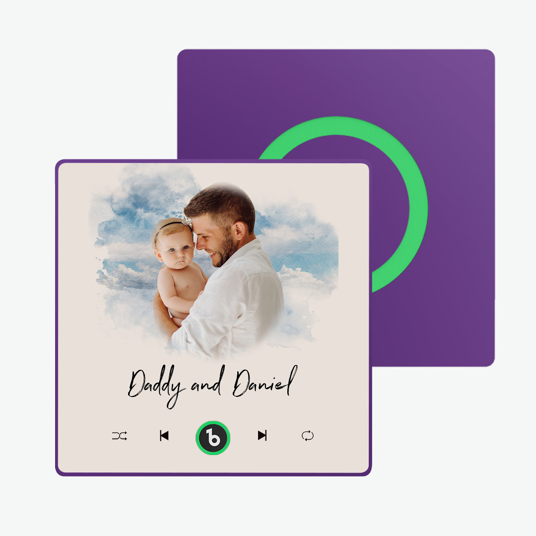 客製化紫水晶色音樂冰箱貼,全新4.0升級版音樂牆貼,無需手機即可播放音樂,多種款式,情侶禮物 - PhotoMoonLampTW