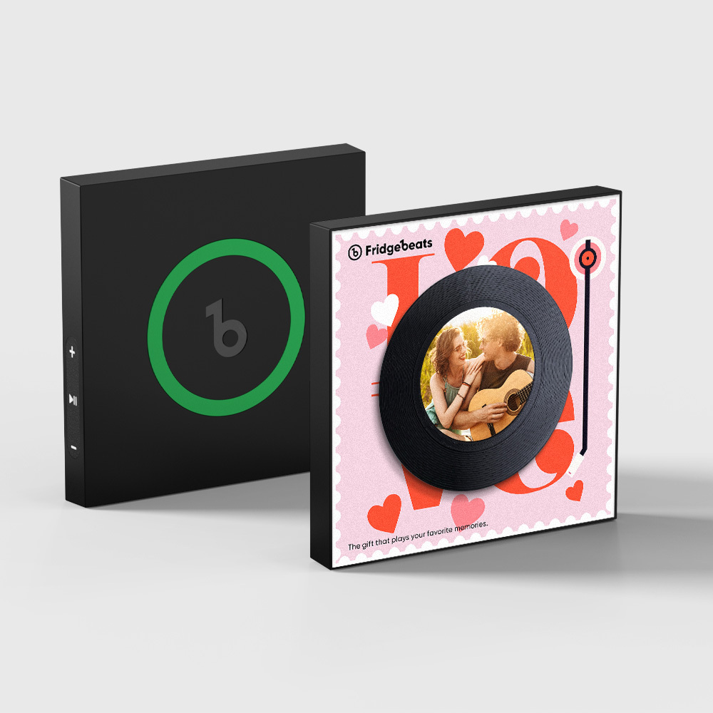 情侶客製化音樂和照片冰箱貼紙支援 Nfc 功能 Love - PhotoMoonLampTW