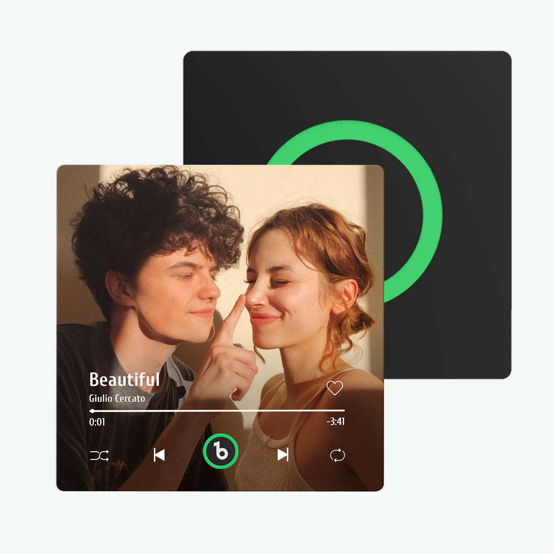 客製化音樂冰箱貼彩色相框專輯冰箱貼音樂牆照片貼紙可播放音樂樂章情侶禮物 - PhotoMoonLampTW