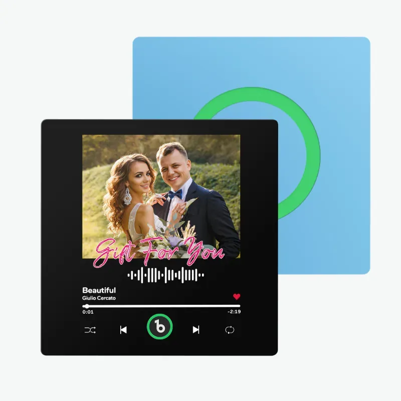 客製化音樂冰箱貼/音樂牆貼/照片貼紙,無需手機即可播放音樂,多種款式,情侶禮物 - PhotoMoonLampTW