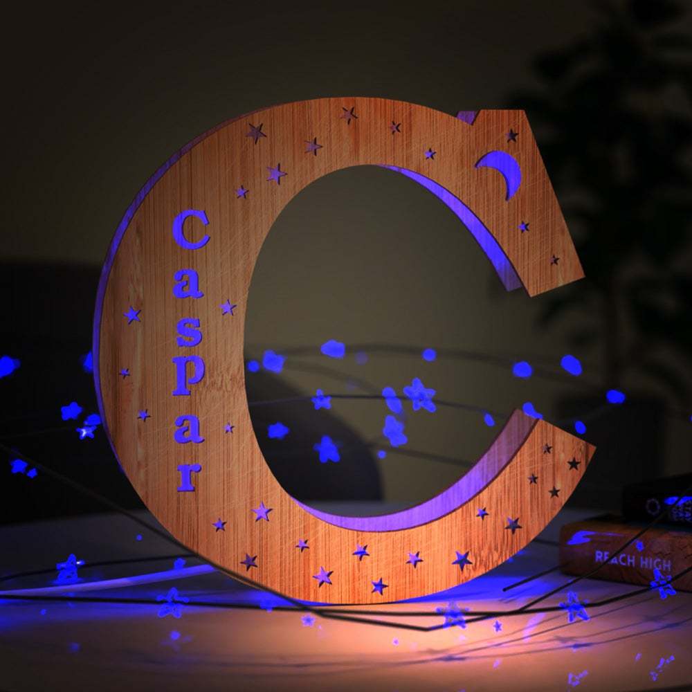Custom Living Room Wall Decor Night Light Engraved Letter S  Household lights