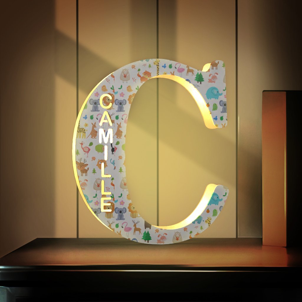 Custom Name Sign Up Letter Led Wooden Lamps Engraved Name for Couples & Friends & Family Gift