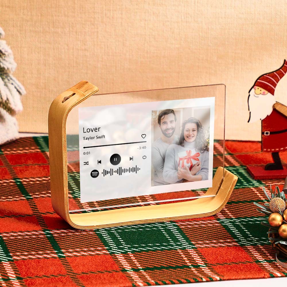 客製化 L 型 Spotify 相框 個人化壓克力相框，適合桌面或桌面裝飾 - PhotoMoonLampTW
