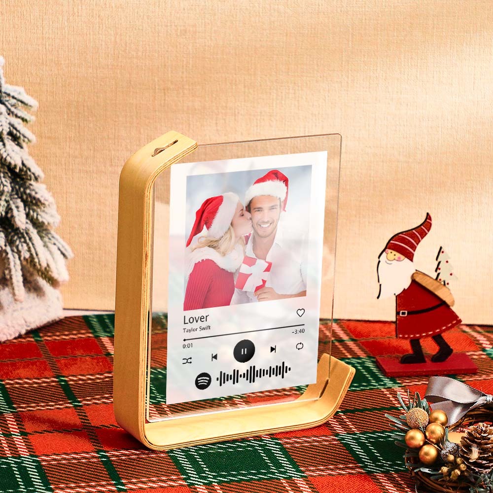客製化 L 型 Spotify 相框 個人化壓克力相框，適合桌面或桌面裝飾 - PhotoMoonLampTW