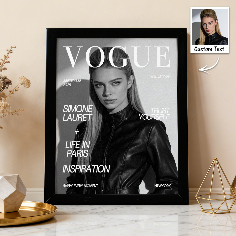 情侶肖像雜誌相框,可訂製姓名和紀念裝飾,情人節禮物 - PhotoMoonLampTW