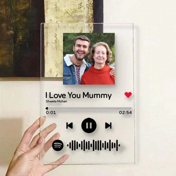 Spotify Glass 定制照片可掃描音樂牌匾 送給自己和媽媽的最佳禮物 - PhotoMoonLampTW