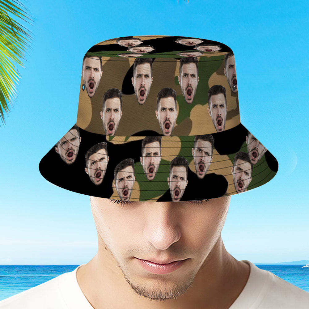 Custom Bucket Hat Unisex Face Bucket Hat Personalized Wide Brim Outdoor Summer Cap Hiking Beach Sports Hats
