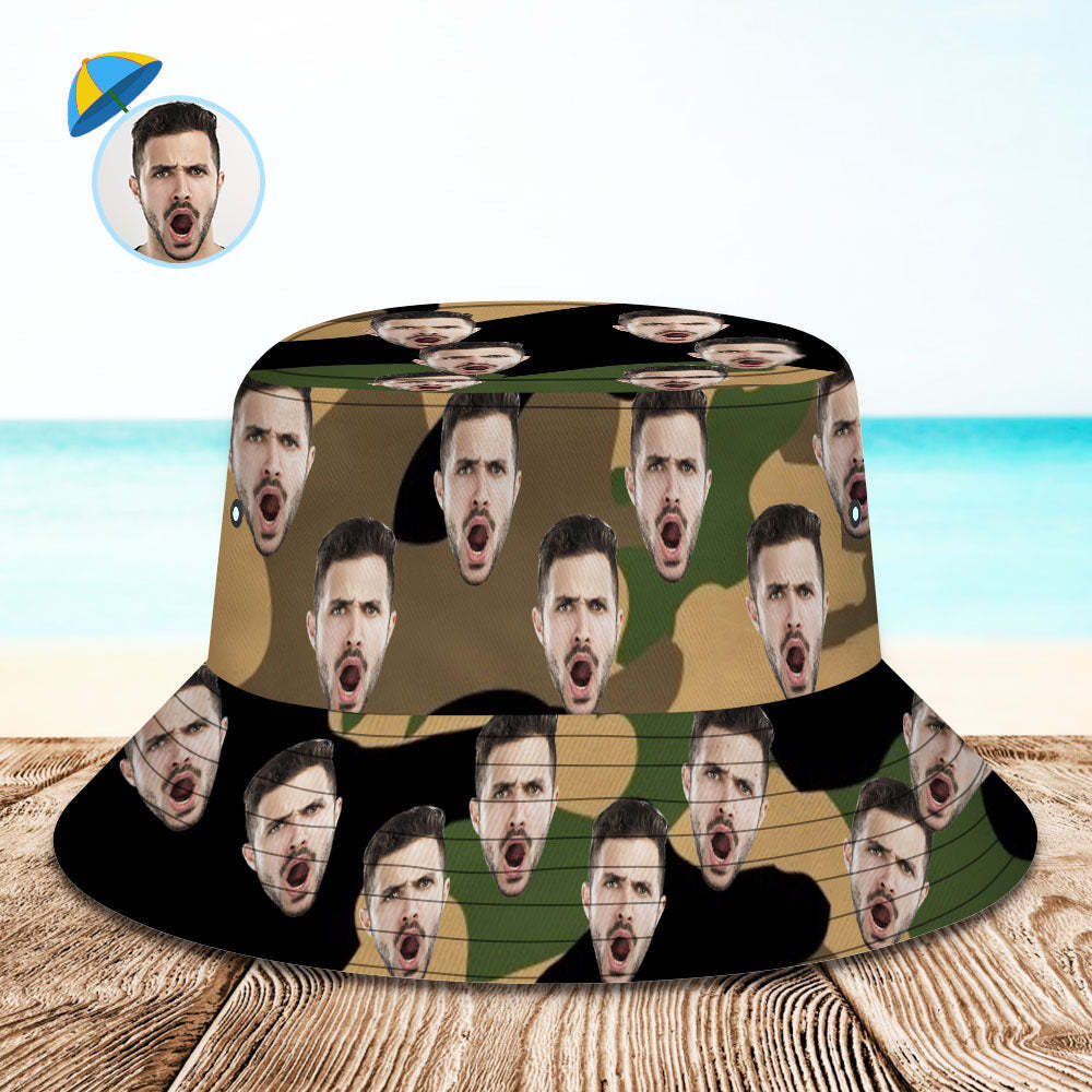 Custom Bucket Hat Unisex Face Bucket Hat Personalized Wide Brim Outdoor Summer Cap Hiking Beach Sports Hats