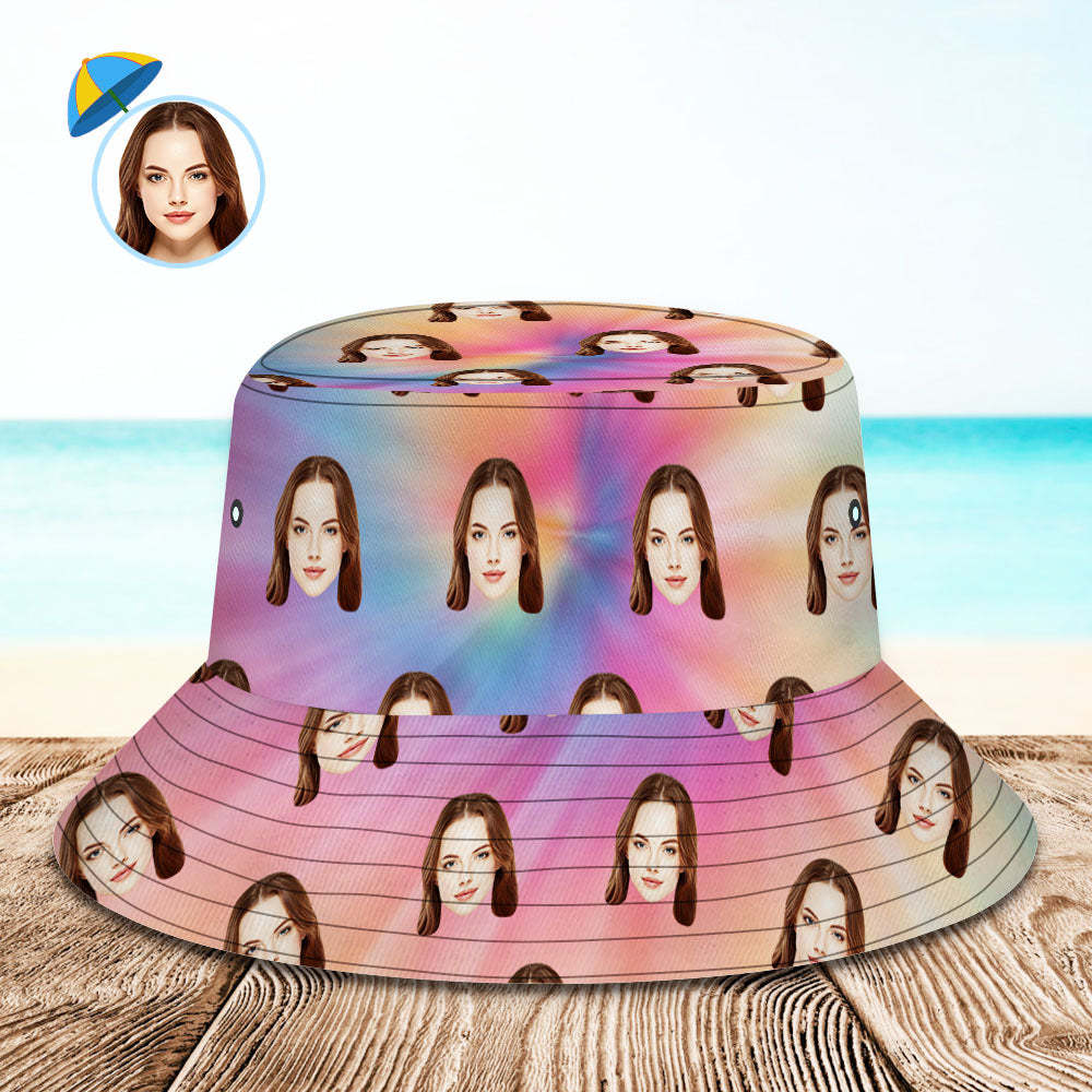 Custom Bucket Hat Unisex Face Bucket Hat Personalized Wide Brim Outdoor Summer Cap Hiking Beach Sports Hats