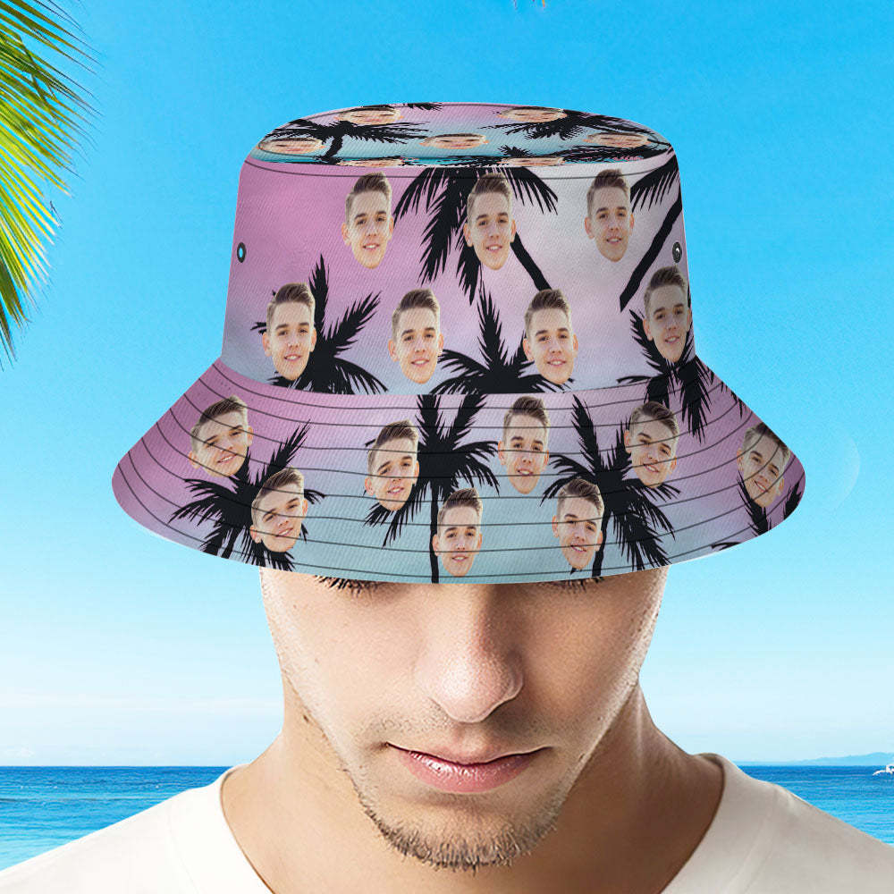 Custom Bucket Hat Unisex Face Bucket Hat Personalized Wide Brim Outdoor Summer Cap Hiking Beach Sports Hats