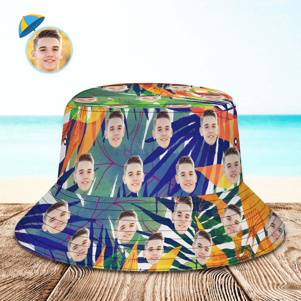 Custom Bucket Hat Unisex Face Bucket Hat Personalized Wide Brim Outdoor Summer Cap Hiking Beach Sports Hats