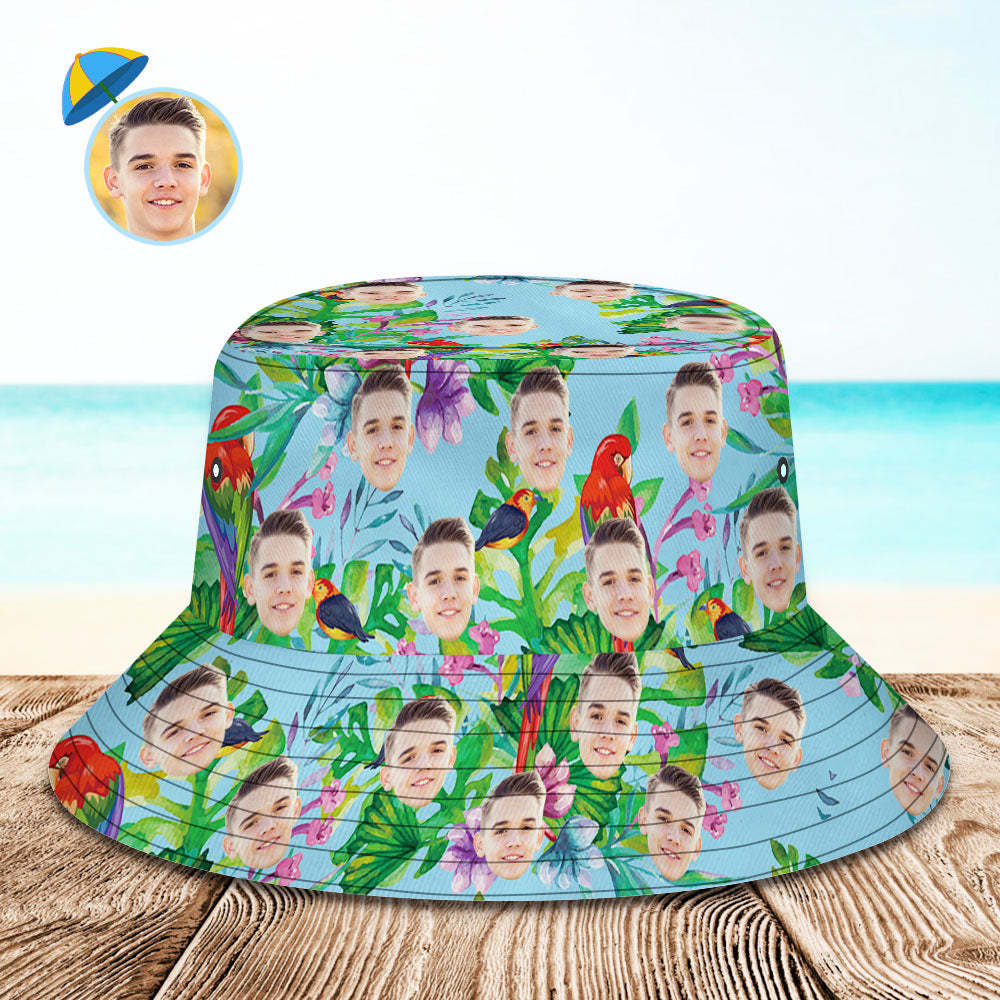 Custom Bucket Hat Unisex Face Bucket Hat Personalized Wide Brim Outdoor Summer Cap Hiking Beach Sports Hats