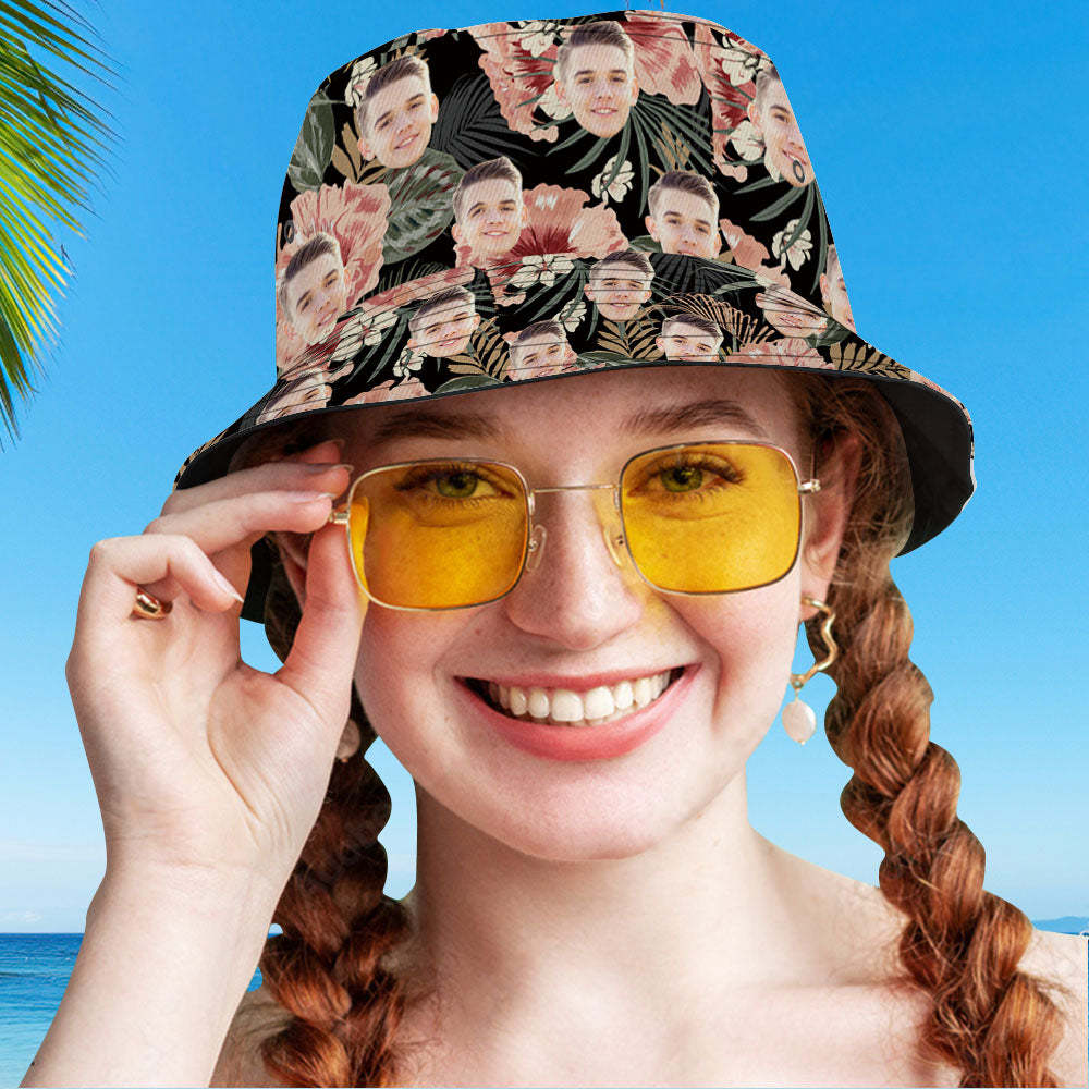 Custom Bucket Hat Unisex Face Bucket Hat Personalized Wide Brim Outdoor Summer Cap Hiking Beach Sports Hats