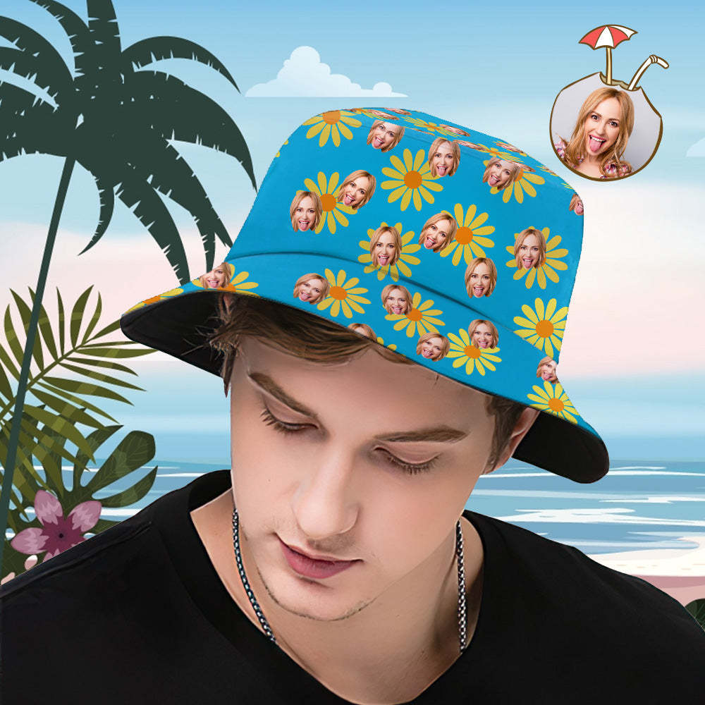 Custom Bucket Hat Unisex Face Bucket Hat Personalized Wide Brim Outdoor Summer Cap Hiking Beach Sports Hats