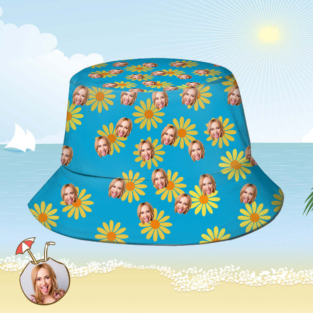 Custom Bucket Hat Unisex Face Bucket Hat Personalized Wide Brim Outdoor Summer Cap Hiking Beach Sports Hats