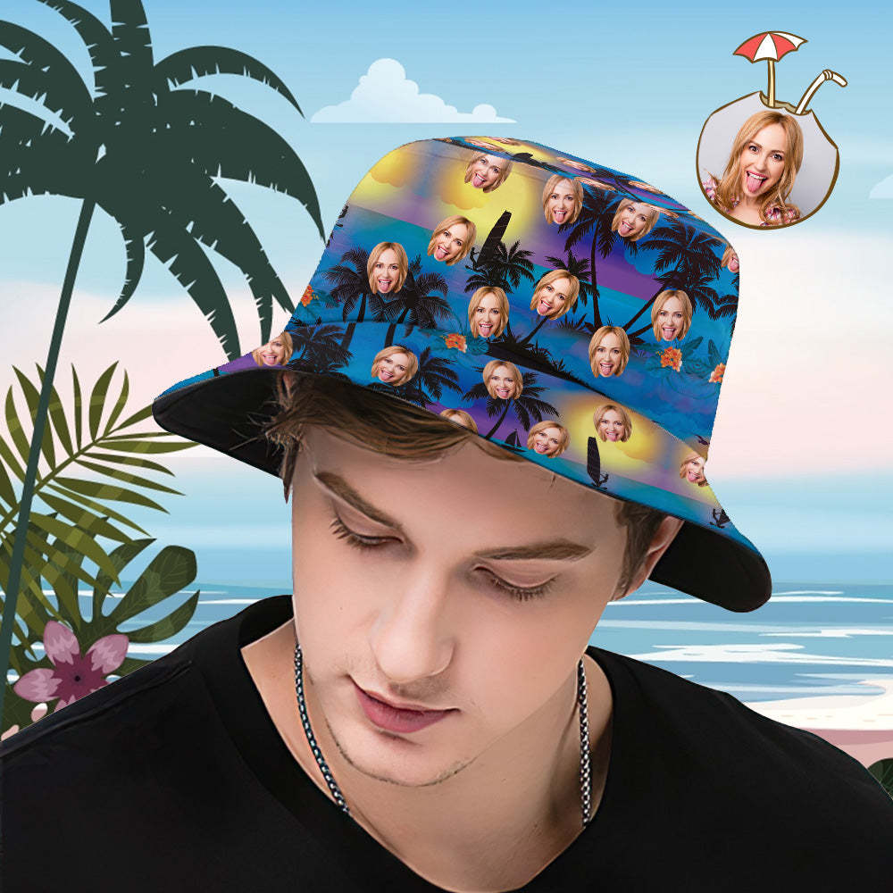 Custom Bucket Hat Unisex Face Bucket Hat Personalized Wide Brim Outdoor Summer Cap Hiking Beach Sports Hats