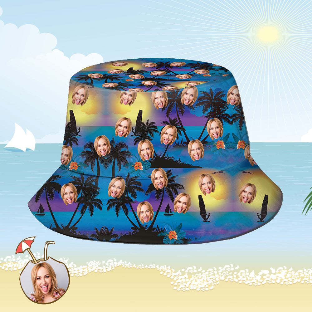 Custom Bucket Hat Unisex Face Bucket Hat Personalized Wide Brim Outdoor Summer Cap Hiking Beach Sports Hats
