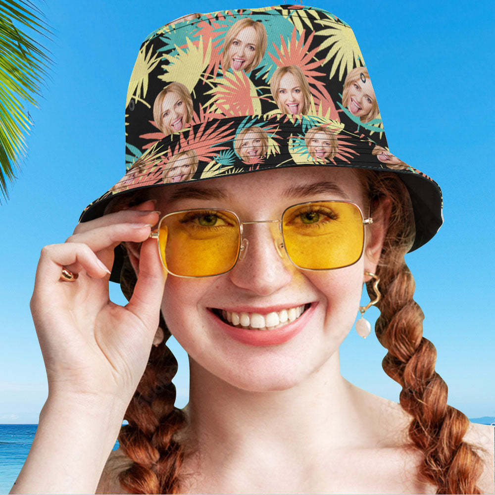 Custom Bucket Hat Unisex Face Bucket Hat Personalized Wide Brim Outdoor Summer Cap Hiking Beach Sports Hats