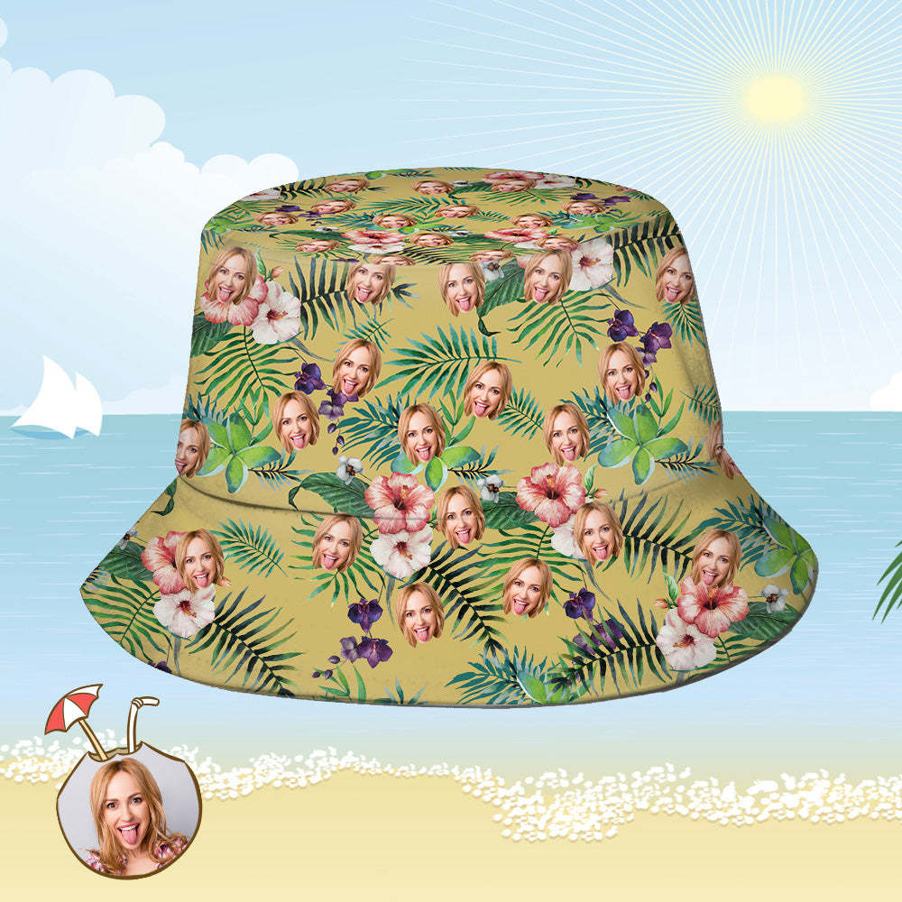 Custom Bucket Hat Unisex Face Bucket Hat Personalized Wide Brim Outdoor Summer Cap Hiking Beach Sports Hats