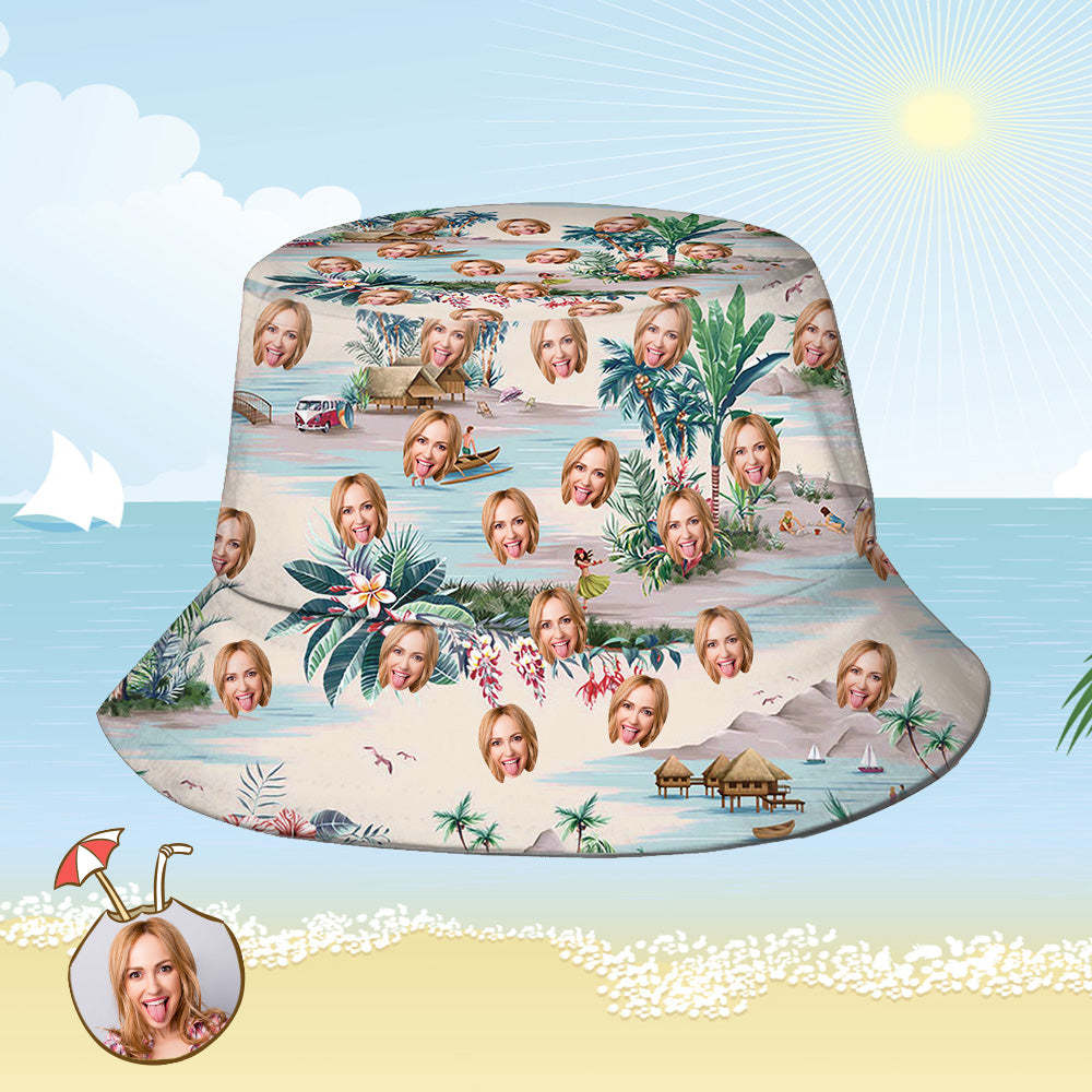 Custom Bucket Hat Unisex Face Bucket Hat Personalized Wide Brim Outdoor Summer Cap Hiking Beach Sports Hats
