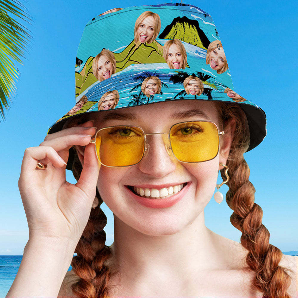 Custom Bucket Hat Unisex Face Bucket Hat Personalized Wide Brim Outdoor Summer Cap Hiking Beach Sports Hats
