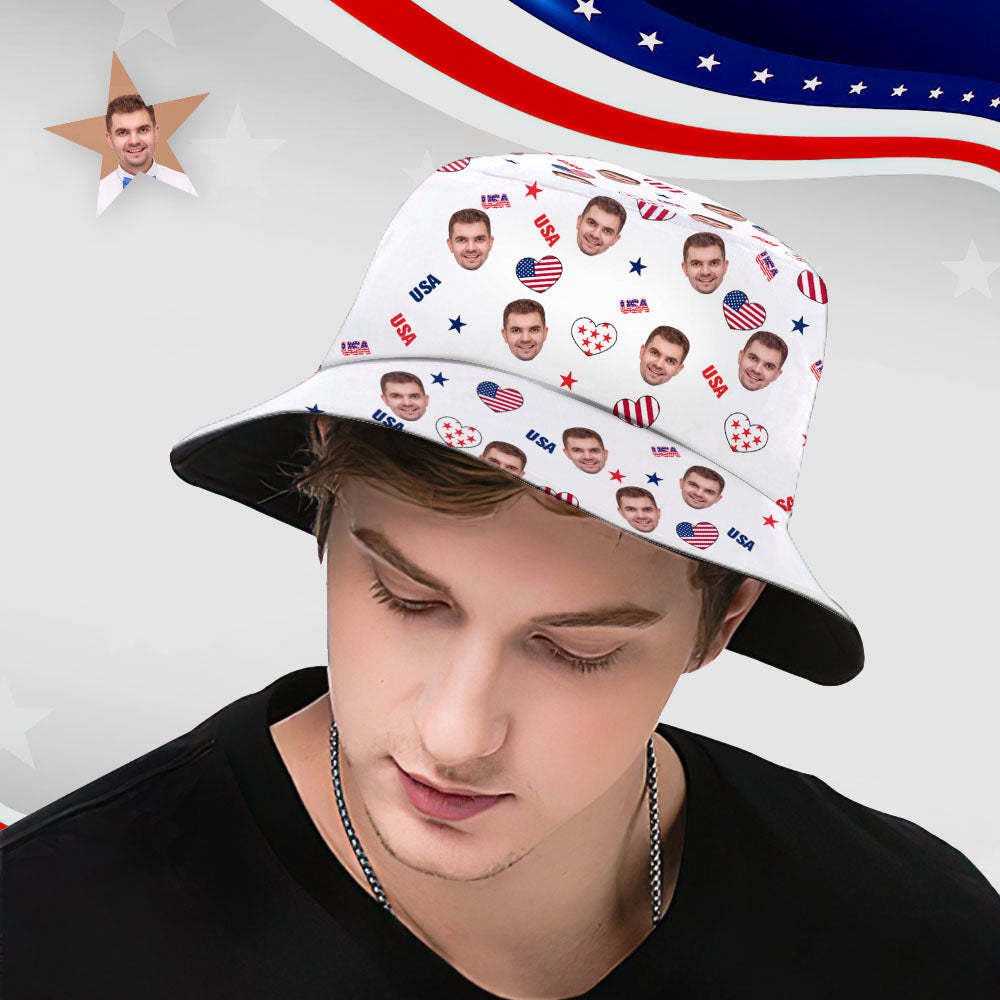 Custom Bucket Hat Unisex Face Bucket Hat Personalized Wide Brim Outdoor Summer Cap Hiking Beach Sports Hats
