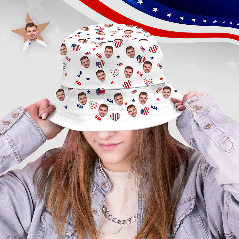 Custom Bucket Hat Unisex Face Bucket Hat Personalized Wide Brim Outdoor Summer Cap Hiking Beach Sports Hats
