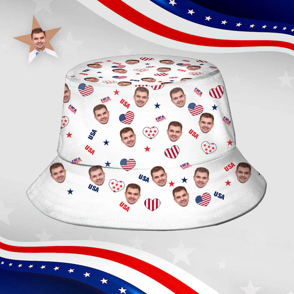 Custom Bucket Hat Unisex Face Bucket Hat Personalized Wide Brim Outdoor Summer Cap Hiking Beach Sports Hats