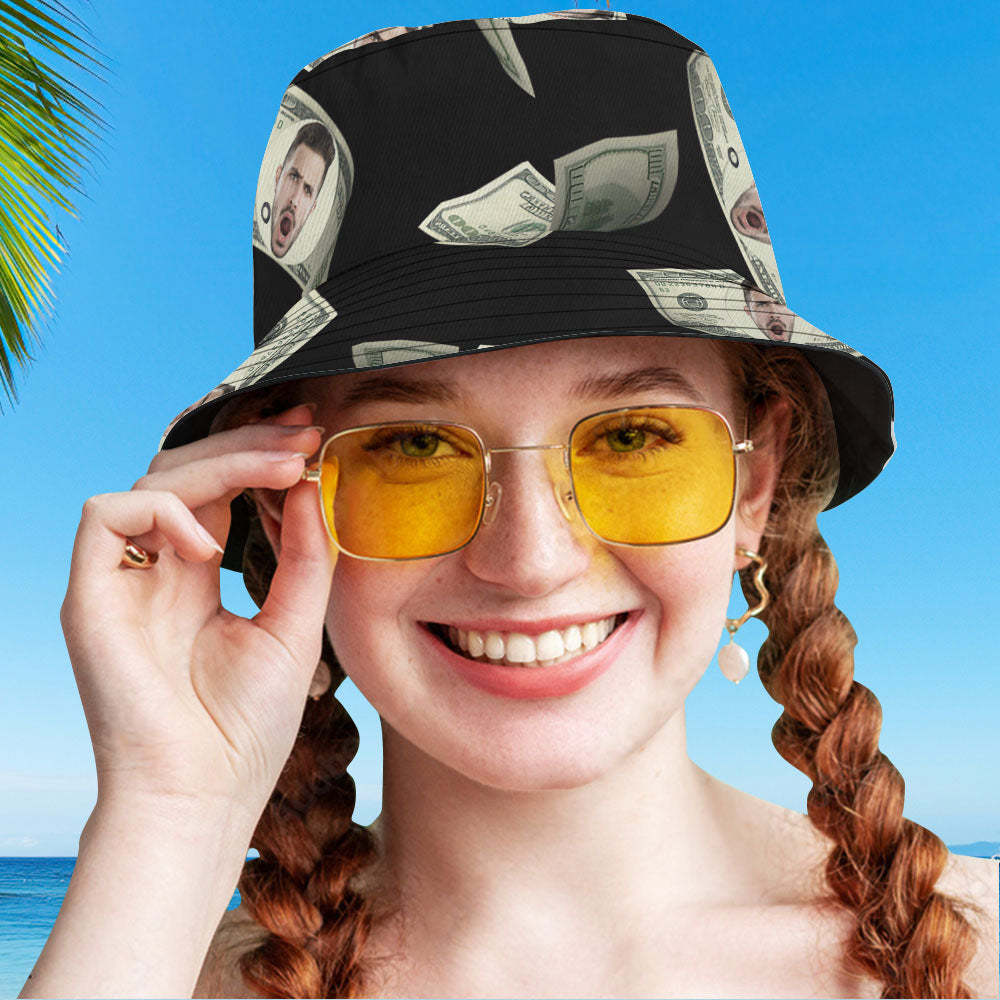 Custom Bucket Hat Unisex Face Bucket Hat Personalized Wide Brim Outdoor Summer Cap Hiking Beach Sports Hats