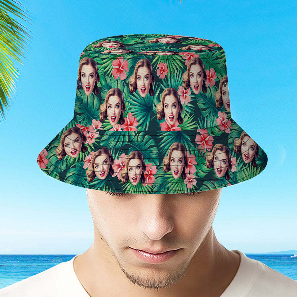 Custom Bucket Hat Unisex Face Bucket Hat Personalized Wide Brim Outdoor Summer Cap Hiking Beach Sports Hats
