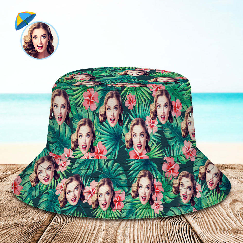 Custom Bucket Hat Unisex Face Bucket Hat Personalized Wide Brim Outdoor Summer Cap Hiking Beach Sports Hats