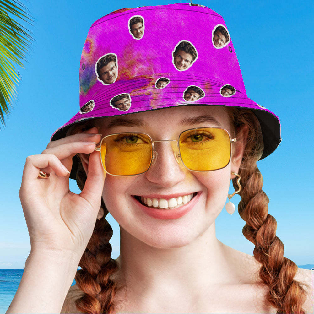 Custom Bucket Hat Unisex Face Bucket Hat Personalized Wide Brim Outdoor Summer Cap Hiking Beach Sports Hats